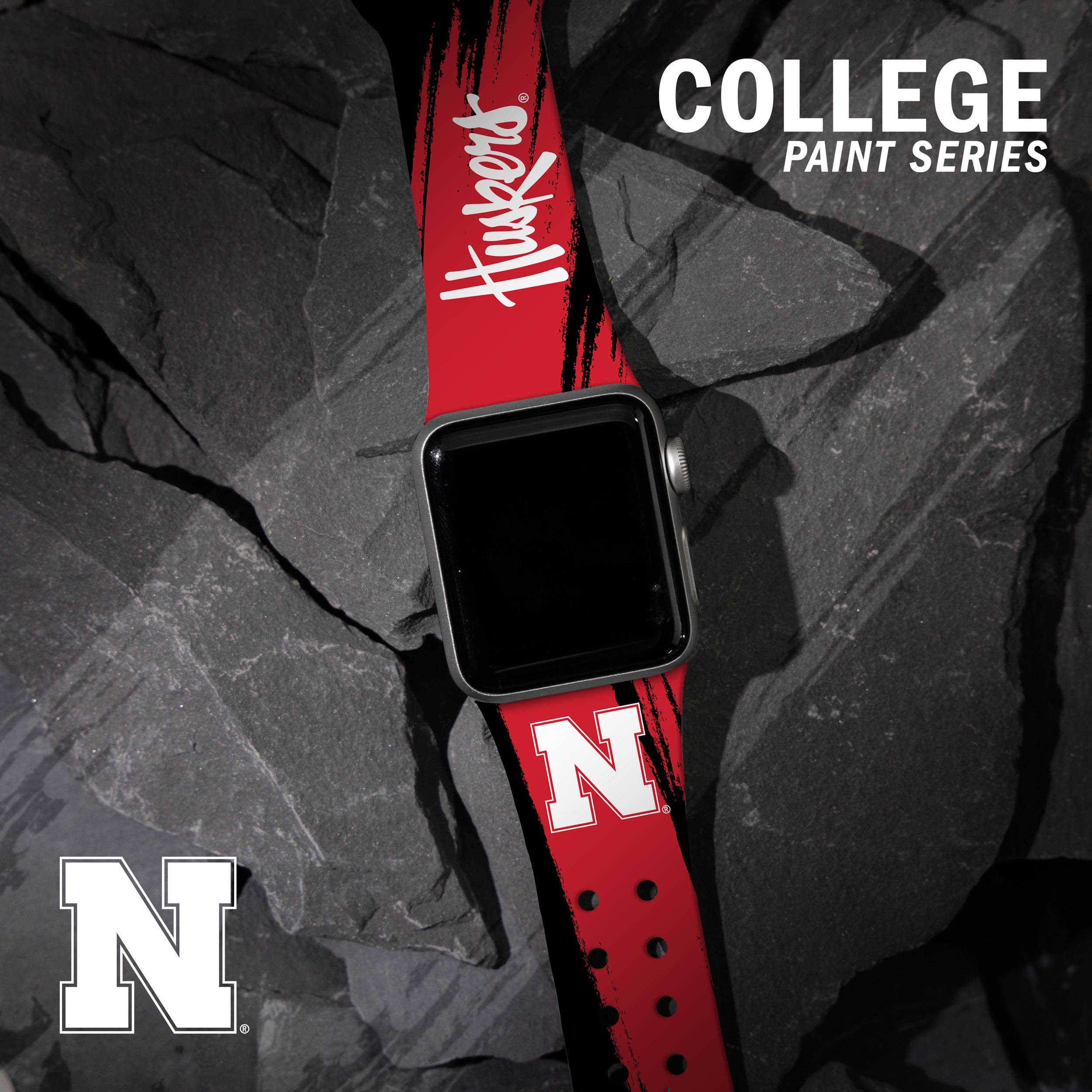 Affinity Bands - Wholesale Watch Band/Strap - Unisex - Nebraska Huskers Paint HD Apple Watch Band1