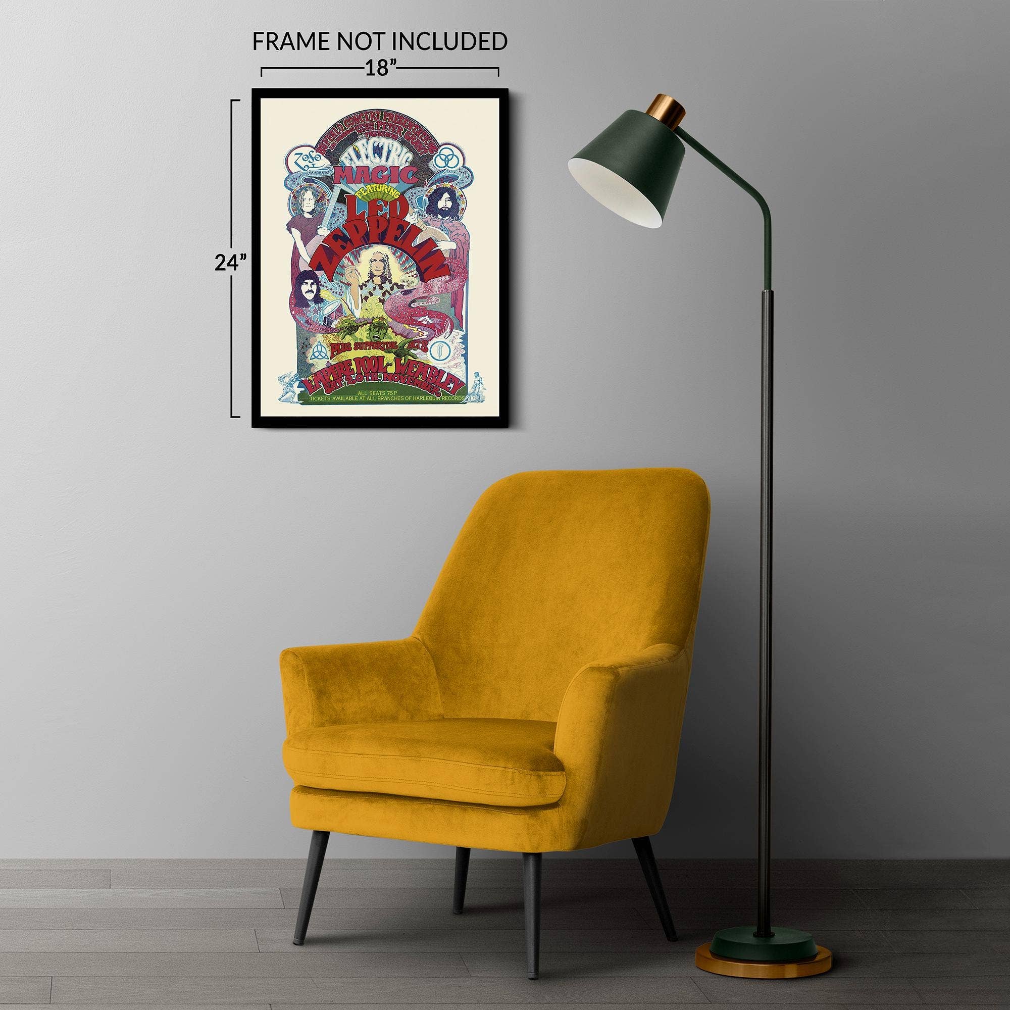 Historic Prints - Wholesale Poster - 1971 Led Zeppelin Poster Matte - Vintage Poster of Led Zeppelin United Kingdom Concert Tour - Led Zeppelin Wall Art Poster8