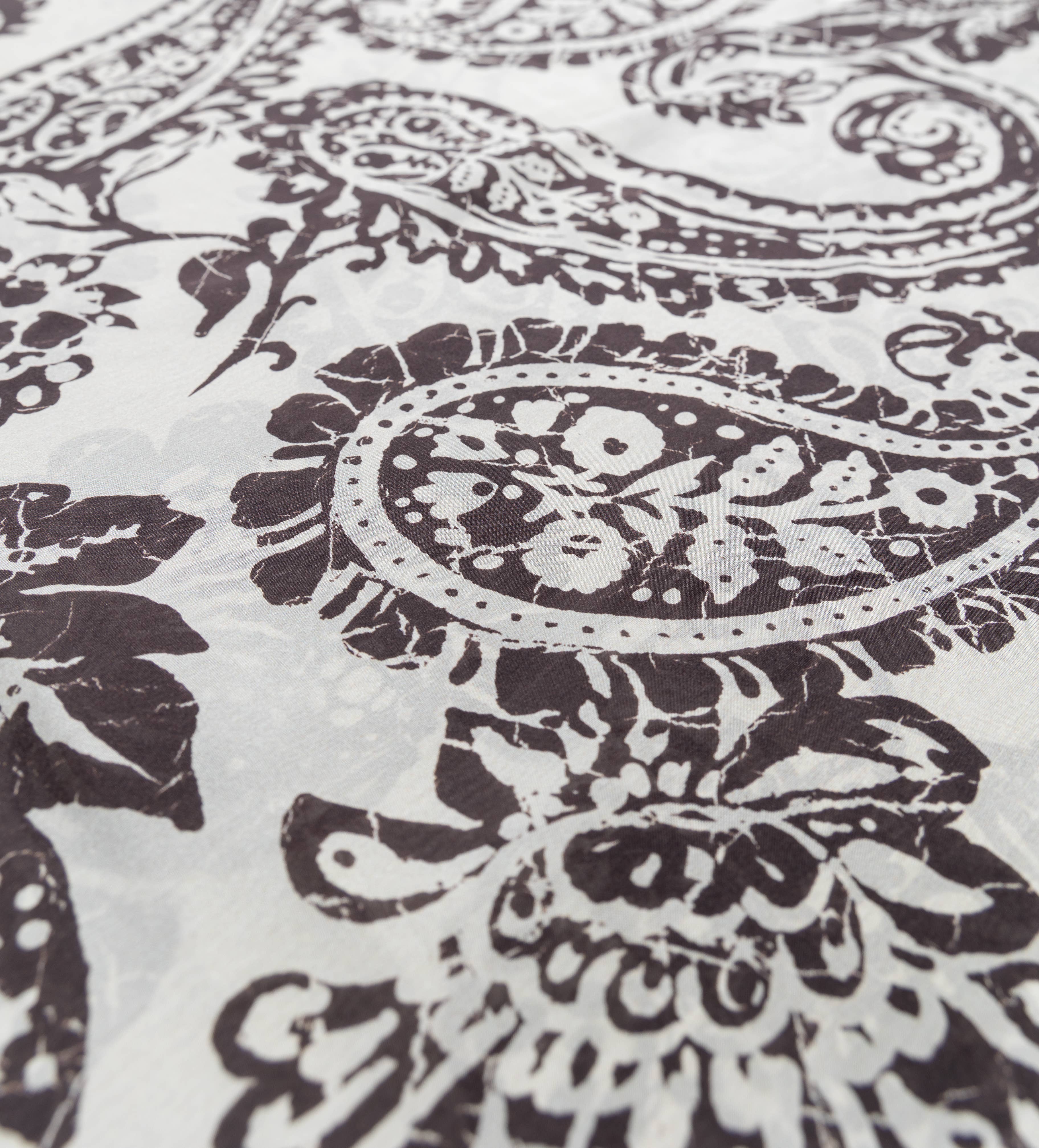 Pashmisy - Wholesale Scarf - Women's - Chocolate Paisley Habotai Silk Scarf2