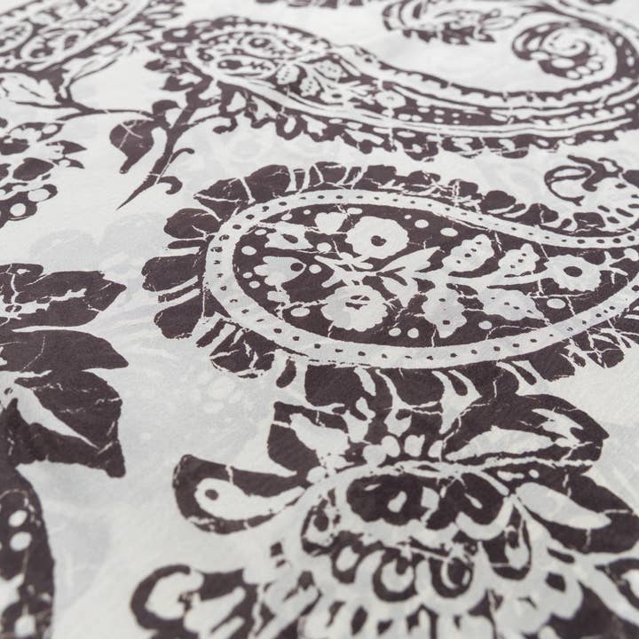 Pashmisy - Wholesale Scarf - Women's - Chocolate Paisley Habotai Silk Scarf2