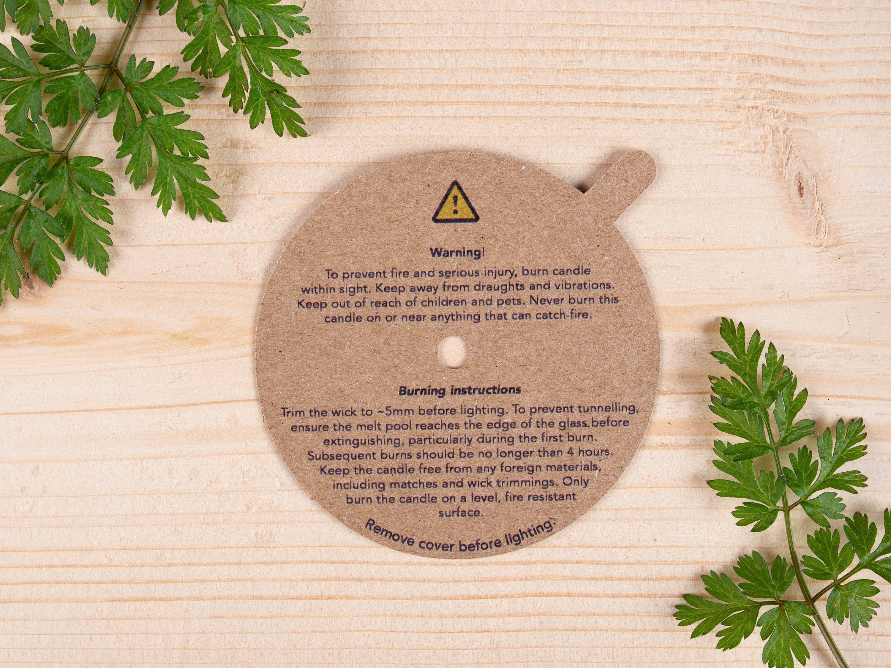 Fernery Designs - Vente Bougeoirs - Capuchon anti-poussière pour bougie - Motif texte uniquement, carte Kraft7