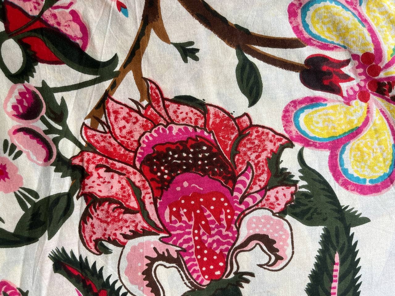 GYPSY STUDIO - Wholesale Fabric Paint - White Cotton Fabric Indian Block Printed Dressmaking Fabric1