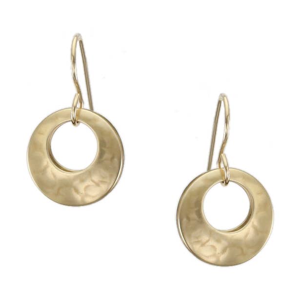 Small Back To Back Cutout Discs Wire Earring for wholesale by Marjorie Baer