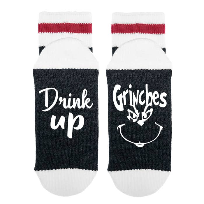 Sock Dirty to Me - Wholesale Socks - Women's - Drink Up Grinches - Funny Women's Lumberjack Socks1