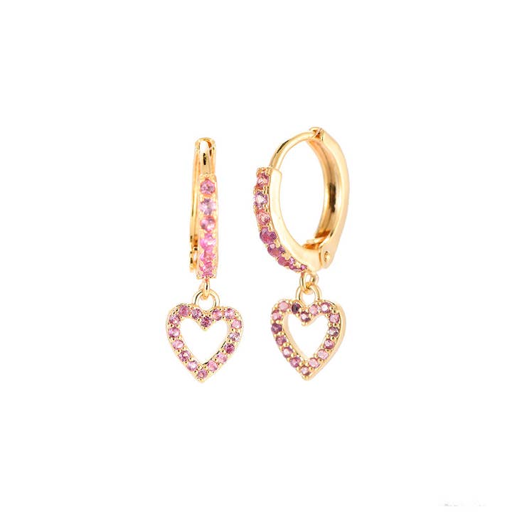 Boucles d'oreilles cœur rose doux pour la vente par Rosies