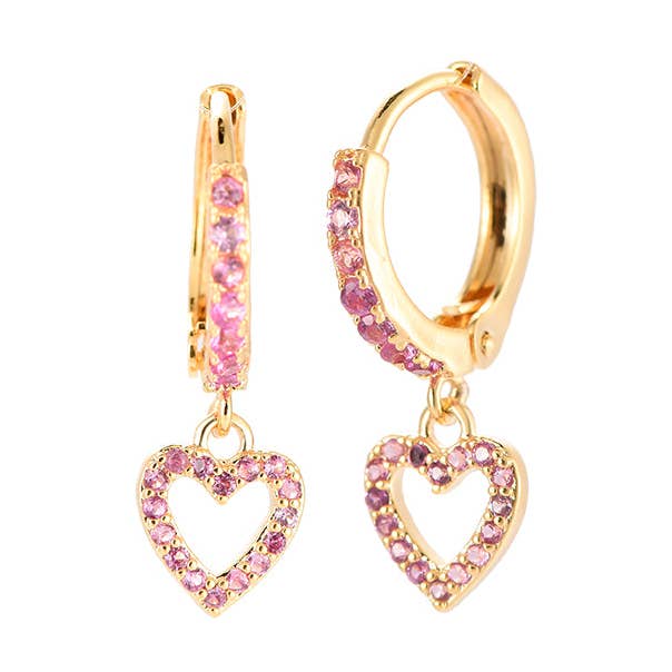 Boucles d'oreilles roses Sweet Heart pour la vente par Rosies