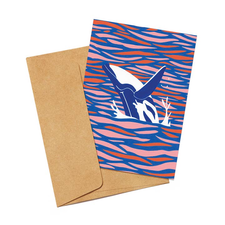 Leaping Whale Greeting Card for wholesale by Outer Island