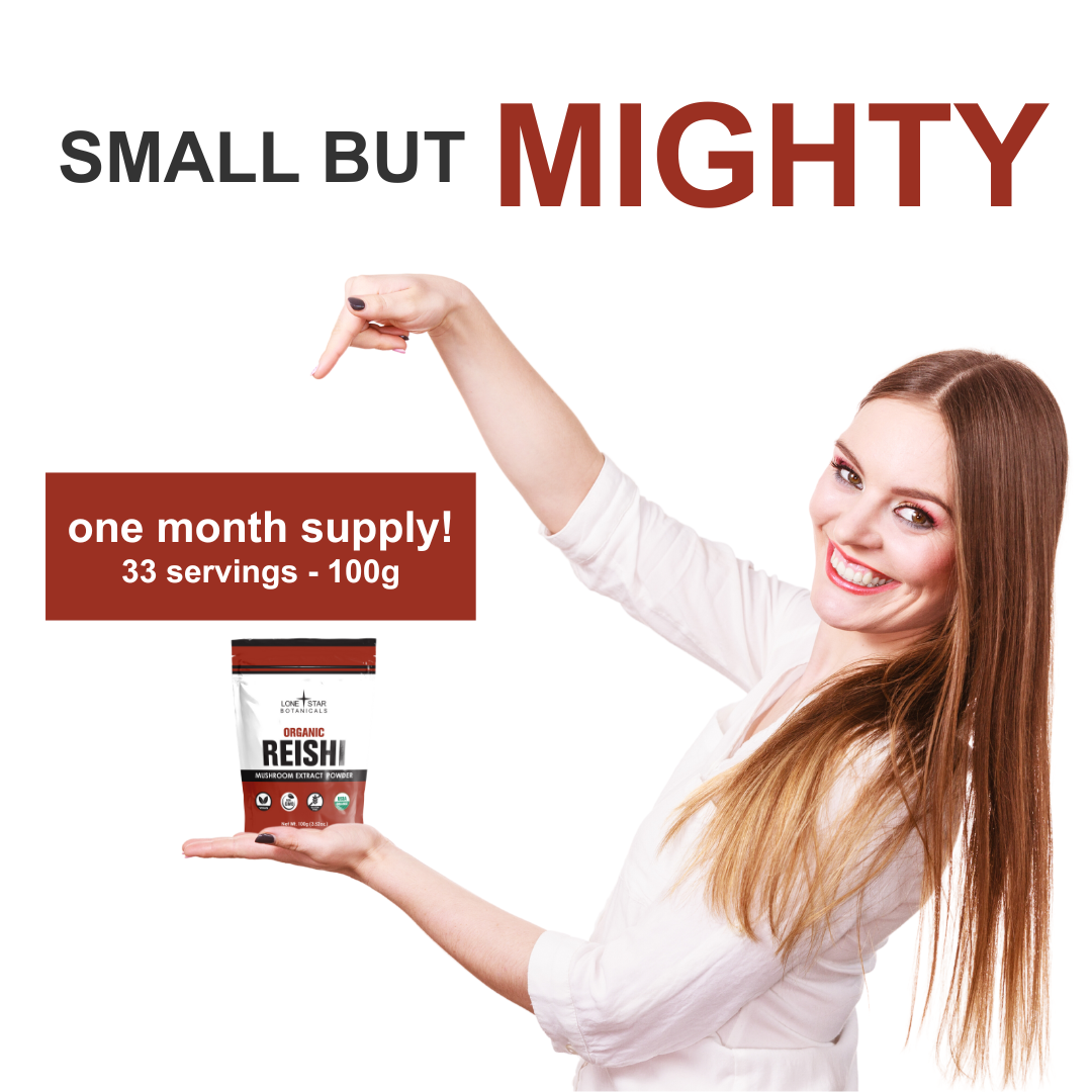 Lone Star Botanicals - Wholesale Protein/Superfood Powder - Organic Reishi Mushroom Extract Powder -- 3.52 oz1