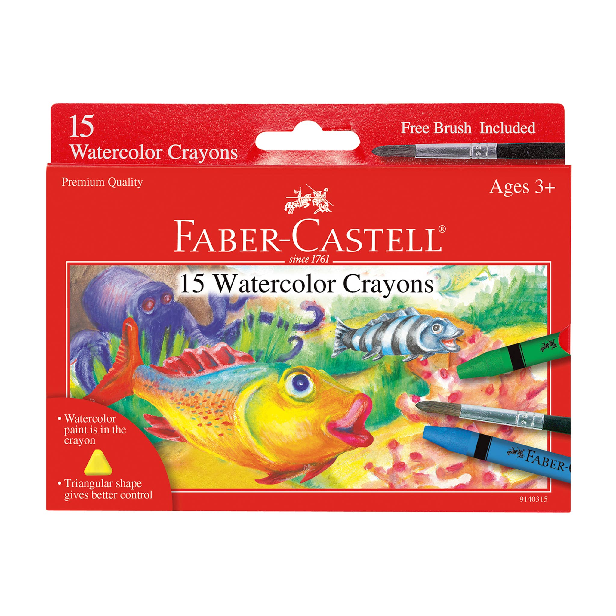 Faber-Castell / Creativity for Kids - Vente Crayon – enfant et bébé - 15 crayons aquarelle pour enfants1