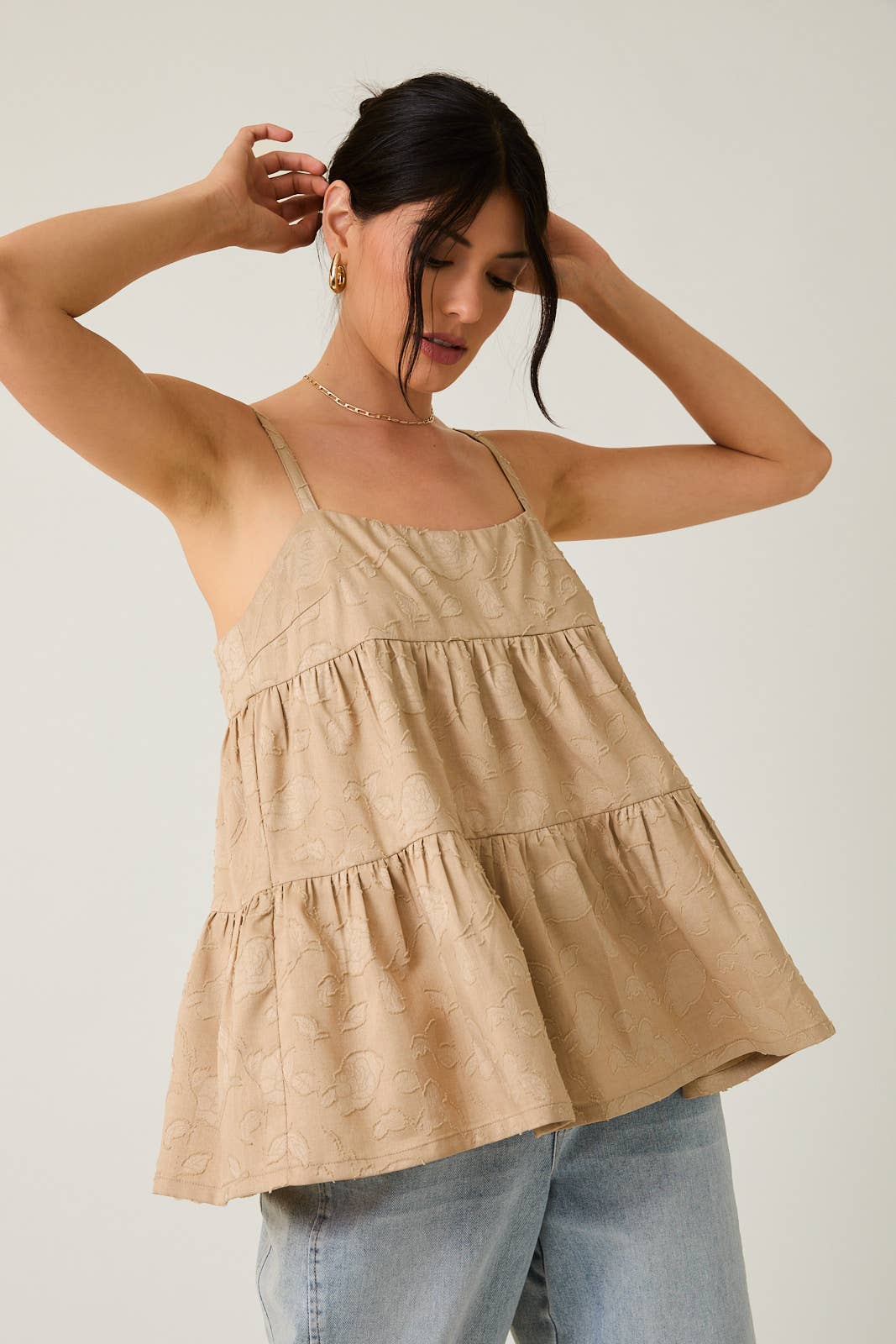 Sunday Edition - Wholesale Blouse - Women's - SLEEVELESS TIERED JACQUARD WOVEN TOP8