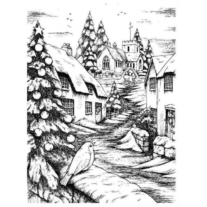 A Robins Christmas Cling Rubber Stamp for wholesale by Stamp Addicts