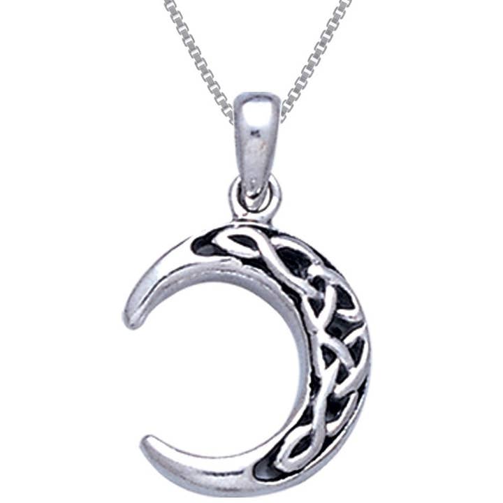Silver Insanity - Wholesale Individual Charm/Pendant - Sterling Silver Celtic Knot Crescent Moon Pendant