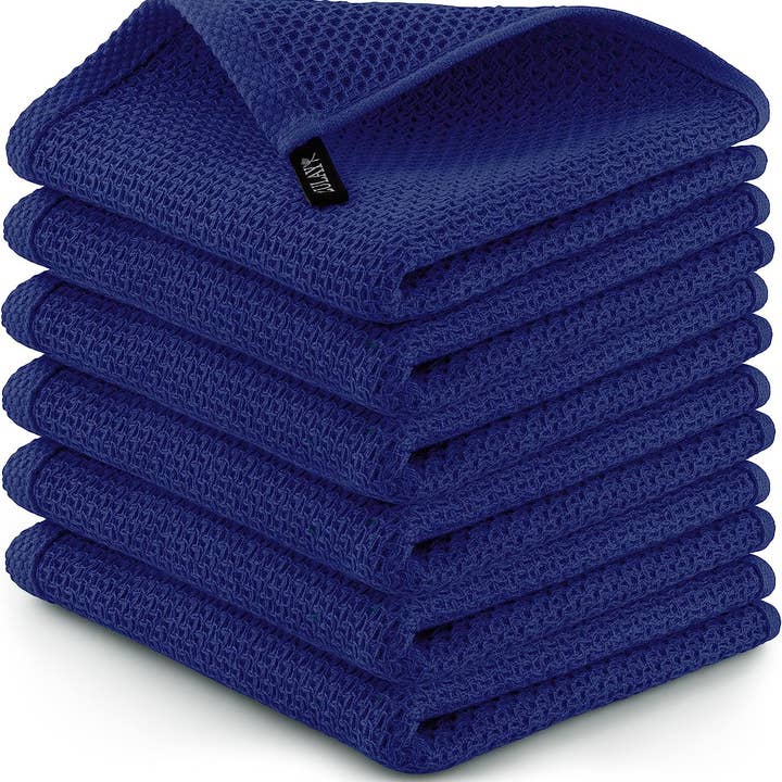 Zulay Kitchen - Wholesale Dishcloth - Waffle Weave Dish Towels – 12"x12" 6-Pack9