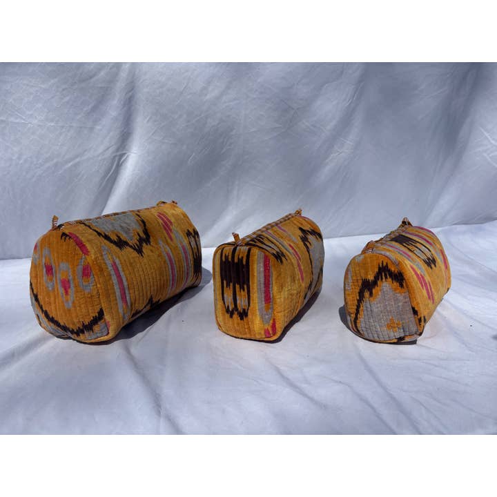 Tibet Handicrafts LLC - Wholesale Travel Set - Orange Velvet 3 Piece Travel Set3