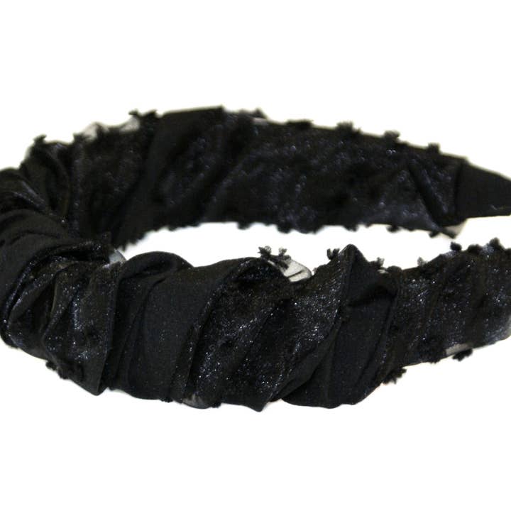 Bracelet Alice froncé Arabella - Noir - HAB245 BLACK pour la vente par Hepburn & Co.