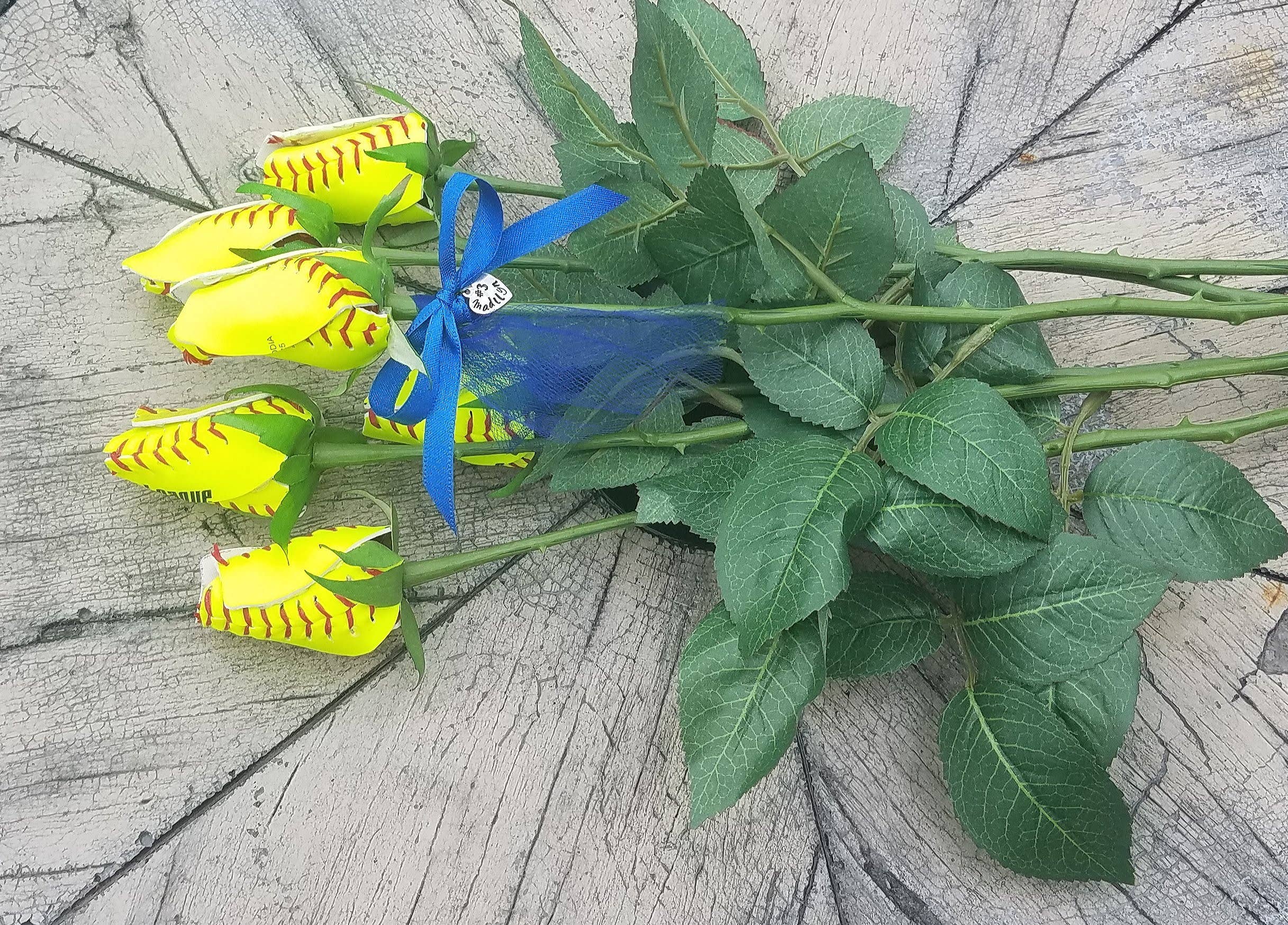 Home Run Accessories - Wholesale Artificial Flowers - Softball Rose, Real Softball Long Stem Rose4