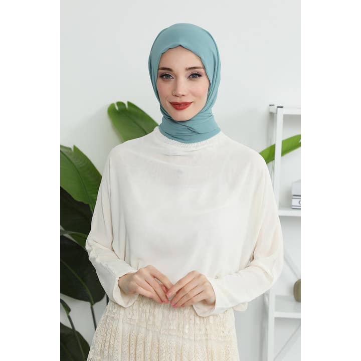 Aisha's Design - Wholesale Hijab – Women’s - Instant Chiffon Shawl Headscarf for Women with Cotton Bonnet Chiffon Turban Cap, Ready-to-Wear Soft Chiffon Shawl Instant Hijab Wrap,PS-461