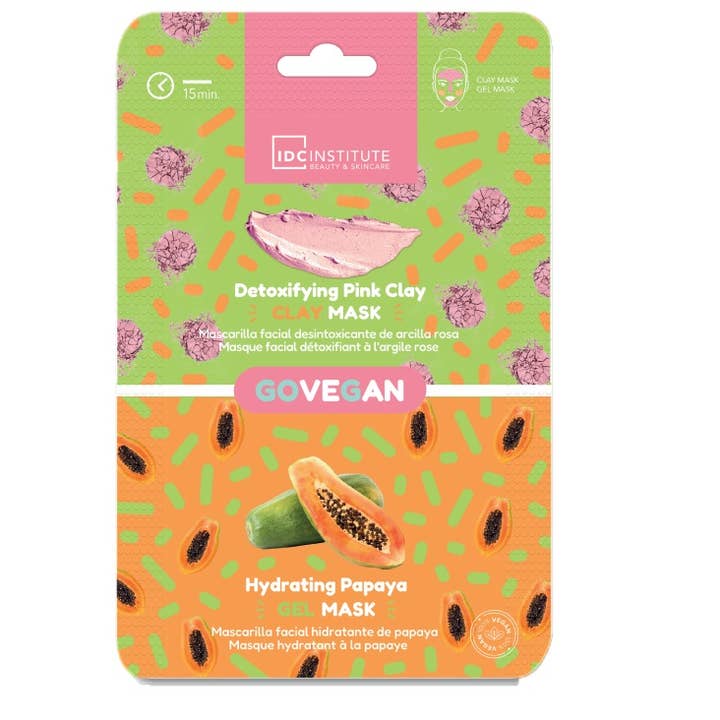 Idc Skincare Essentials Duomasker Pink Clay & Papaya voor wholesale door Aquarius Cosmetic SLU