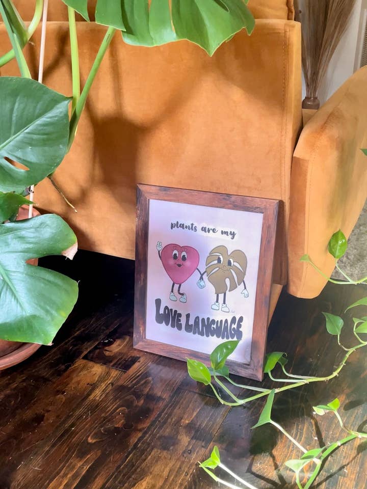 Retro Character Art Print, Retro Cartoon, Plant Art Print for wholesale by Hippie Lou Studio