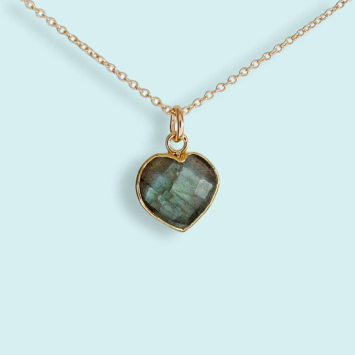Heart of Stone Labradorite Necklace for wholesale by Ornamental Things