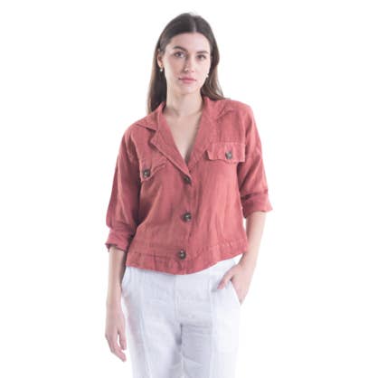 VeraMay - Wholesale Jacket – Women's - 6215 Rosa Vera May Italian Linen Jacket3