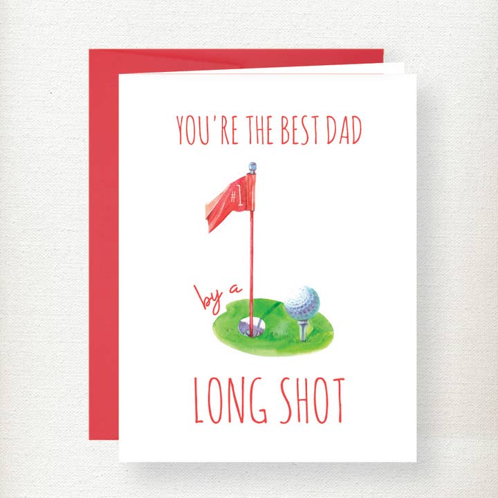 Long Shot Father's Day Greeting Card for wholesale by Kramer Drive