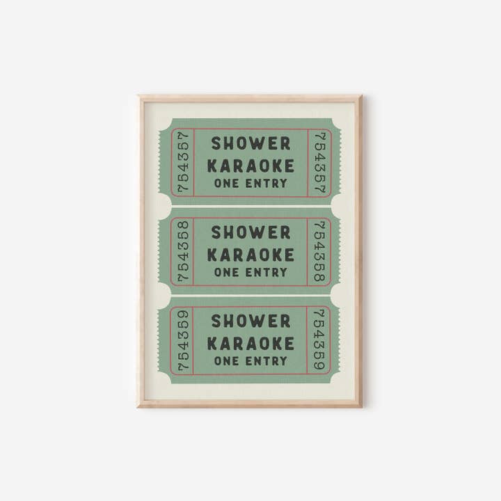 byKHAY – wholesale Art print – Shower Karaoke Ticket Print