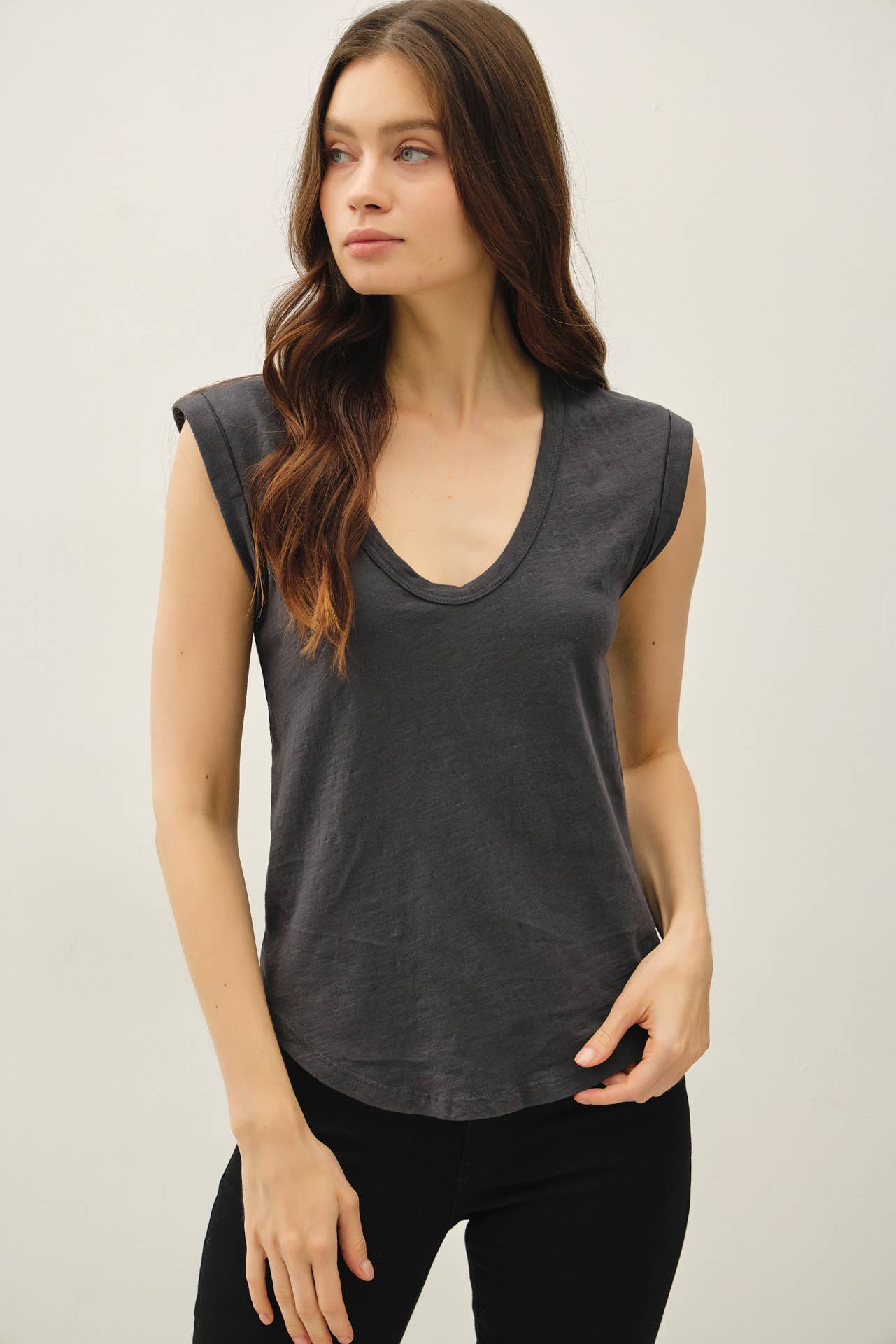 Be Cool - Wholesale T-Shirt - Women's - NEW COLOR-BASIC CAP SLEEVE GARMENT DYED TOP3