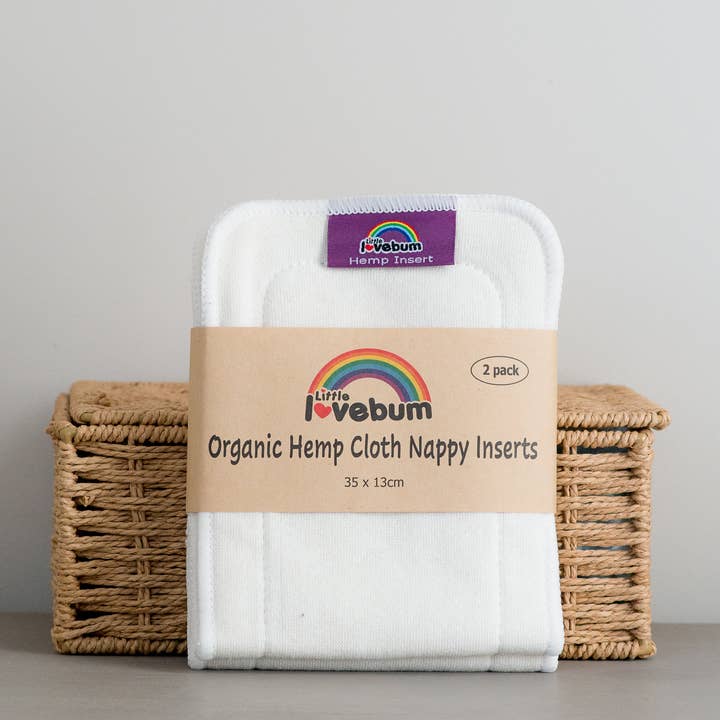 Organic Hemp Insert - 2 pack for wholesale by Little Lovebum