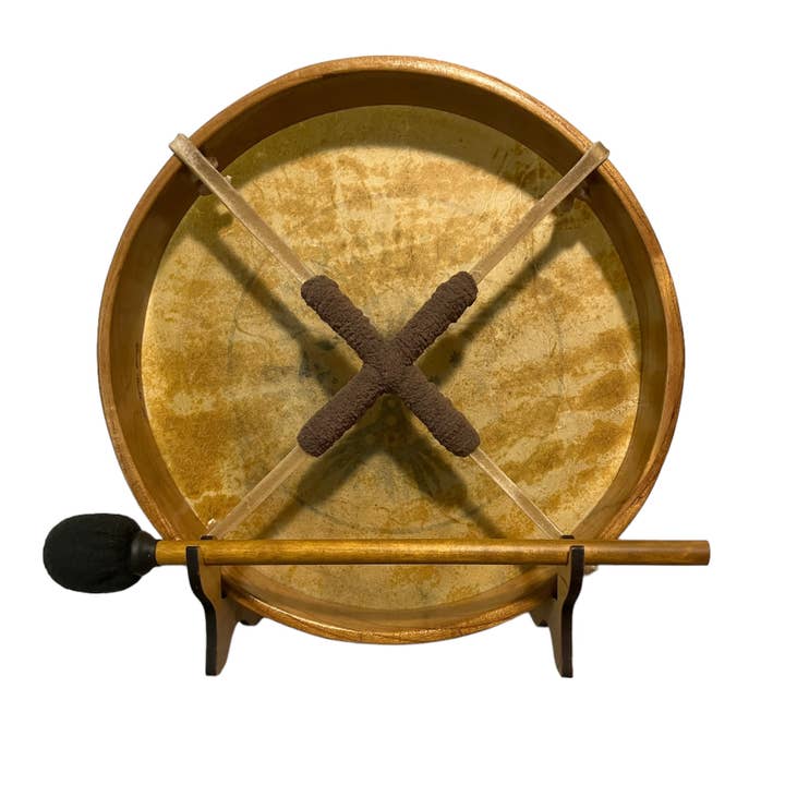 inRhythm - Wholesale Beeldje/beeldhouwwerk - Tree of Life sjamanendrum met standaard en draagtas (optioneel)2