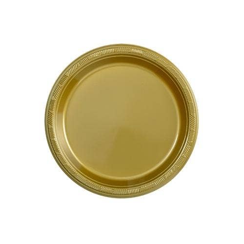 EcoQuality - Wholesale Disposable Plate - Gold Plastic Plates – Elegant Disposable Plates for Special Events