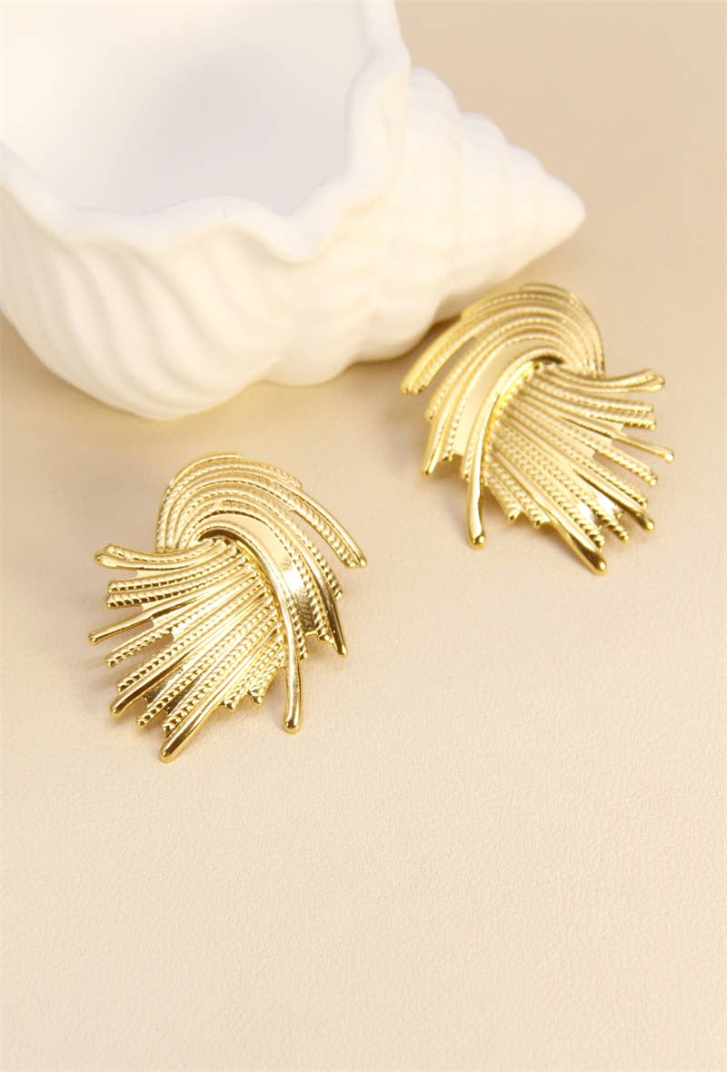 Dorée Boucles D'Oreilles Élégantes En Acier Inoxydable en vente sur Faire0