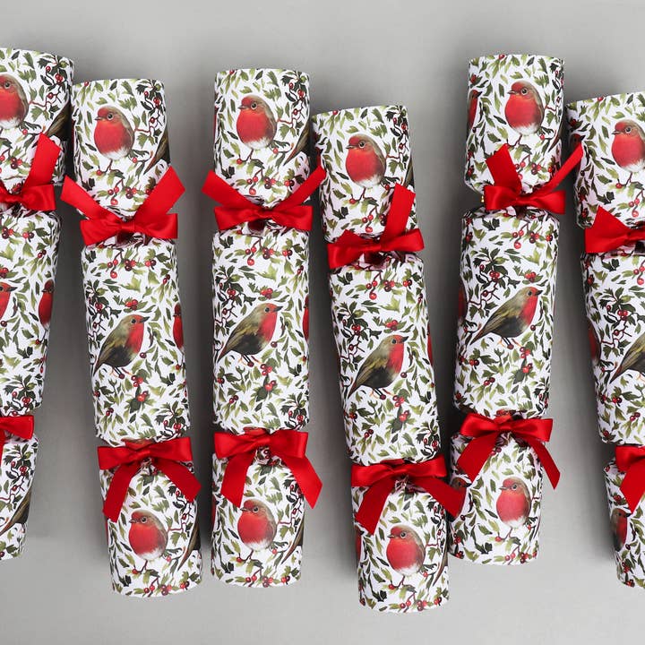 ROBIN LUXURY CHRISTMAS CRACKERS for wholesale by Nancy & Betty Studio