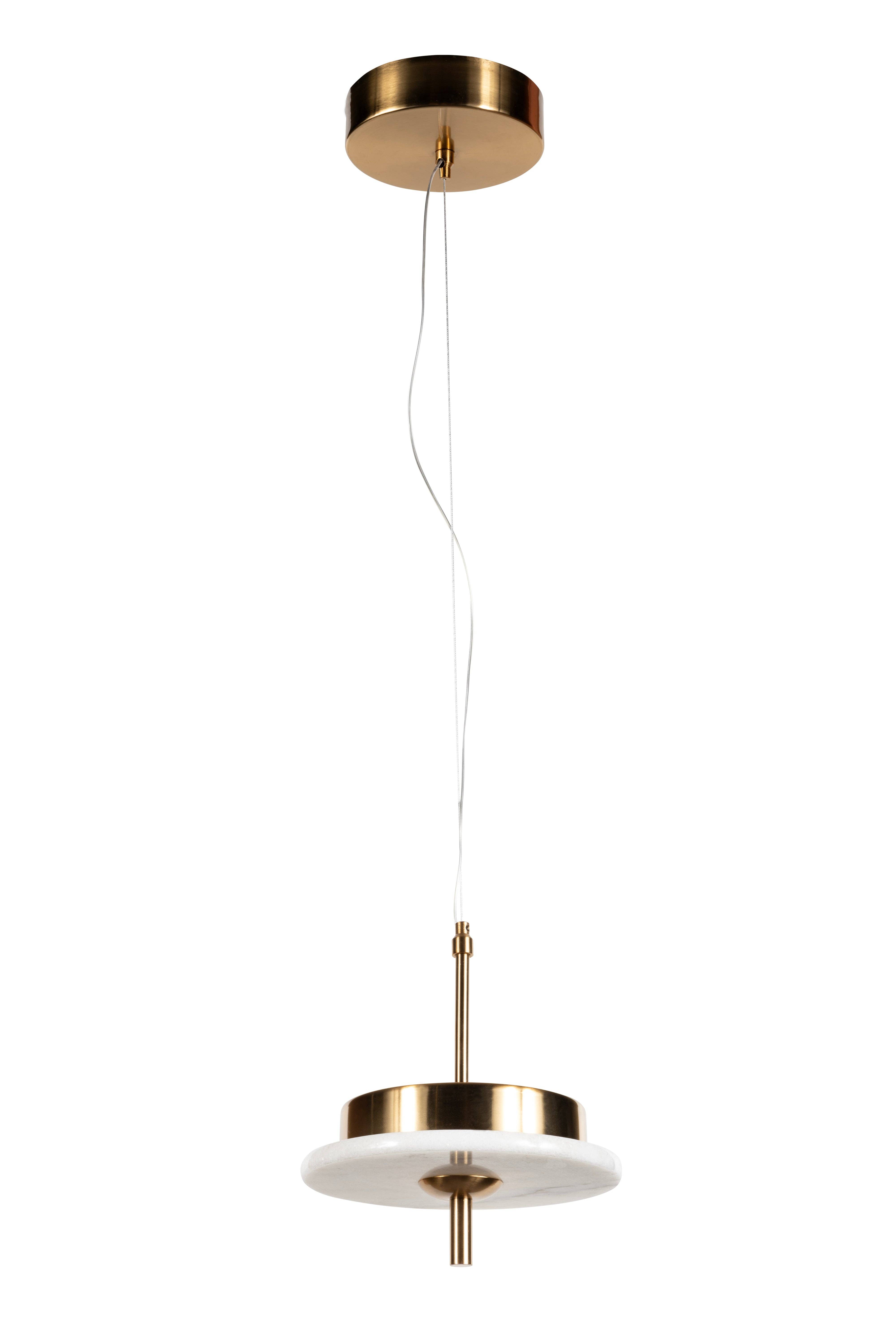 Eclipse Lighting - Wholesale Chandelier/Hanging Light - Luxury Marble LED Pendant Light for Dining Table & Kitchen Island – Custom Brass Fixture, Natural Stone Disc Chandelier, Alabaster Marble15