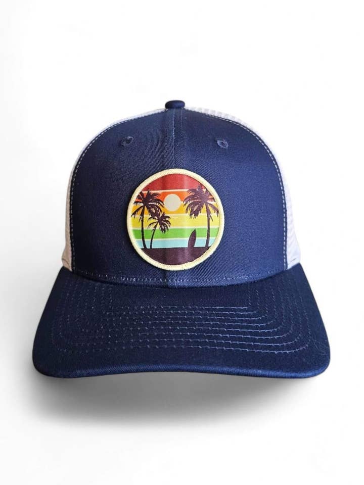 Casquette trucker vintage - Casquette de plage estivale en mesh rétro - Unisexe pour la vente par Moove Headwear