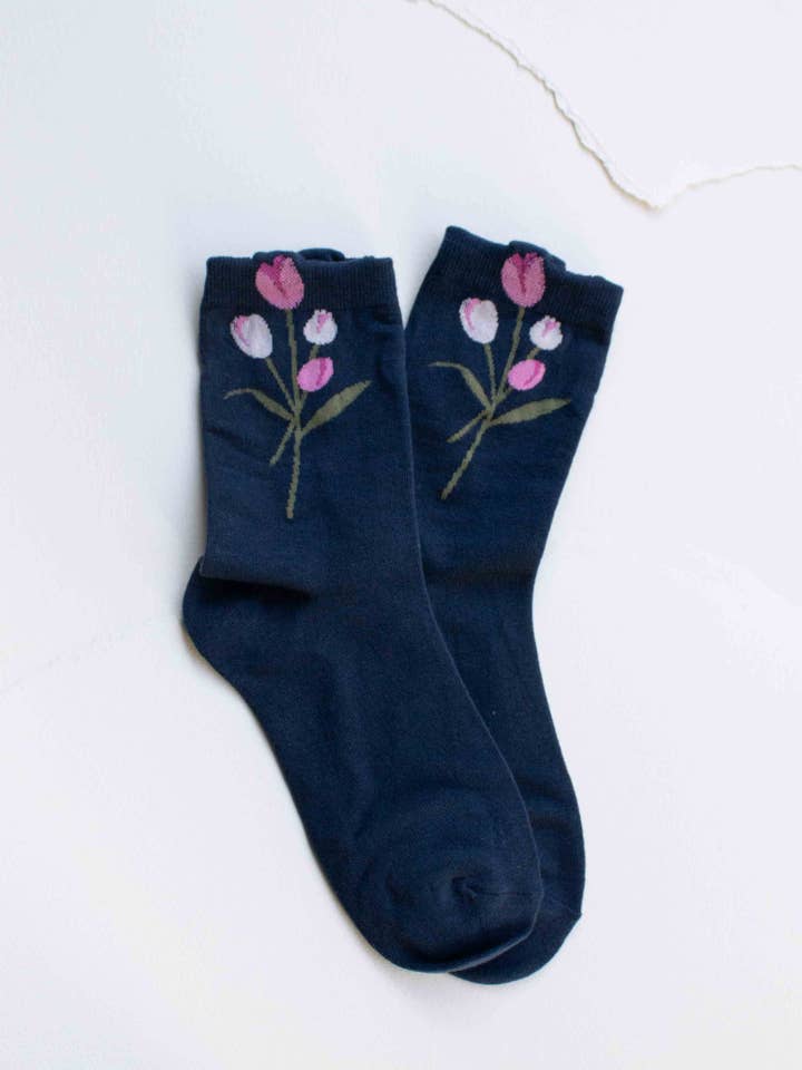 Tiepology - Wholesale Socks - Women's - Tulip Bloom Cotton Blend Socks5