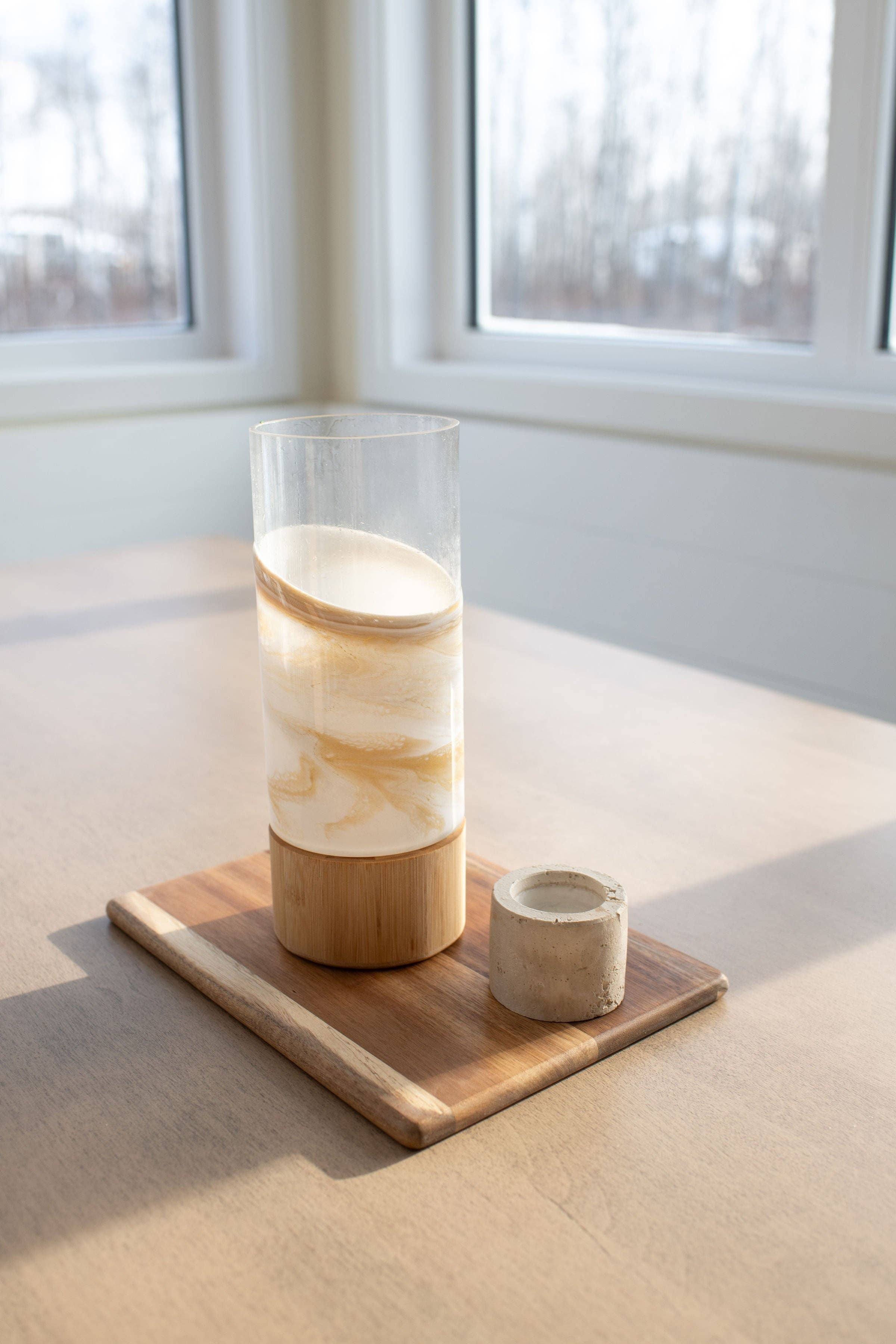 Lynn & Liana Designs - Wholesale Vase - NEW!!! Resin Accented Vase with Bamboo Base (NO TARIFFS)3