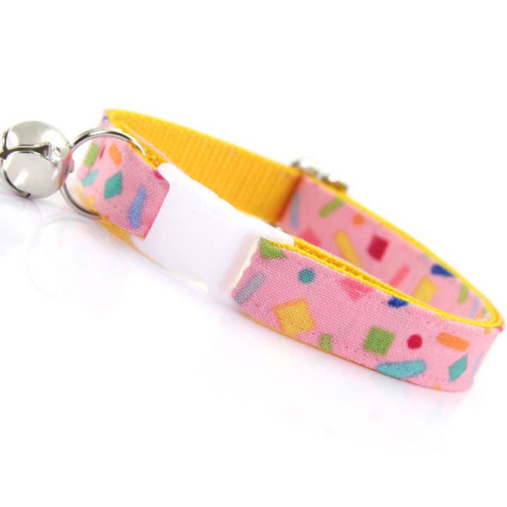 "Confetti Sprinkles" - Pink Cat Collar for wholesale by Made By Cleo