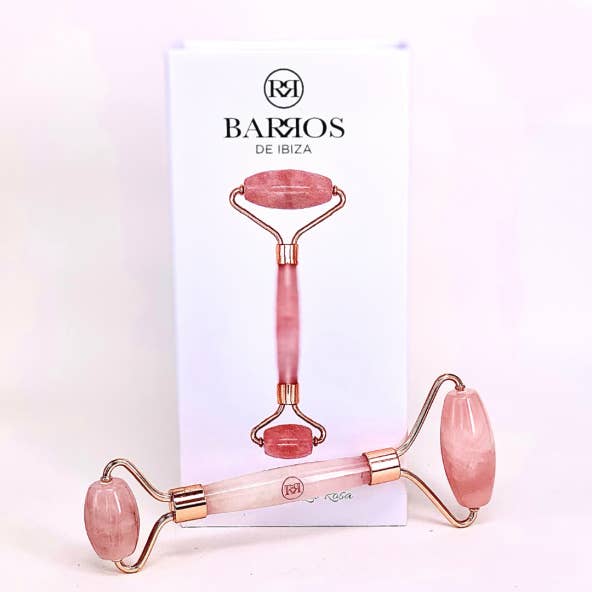 Rodillo facial 100% cuarzo rosa para venta al por mayor de Barros De Ibiza