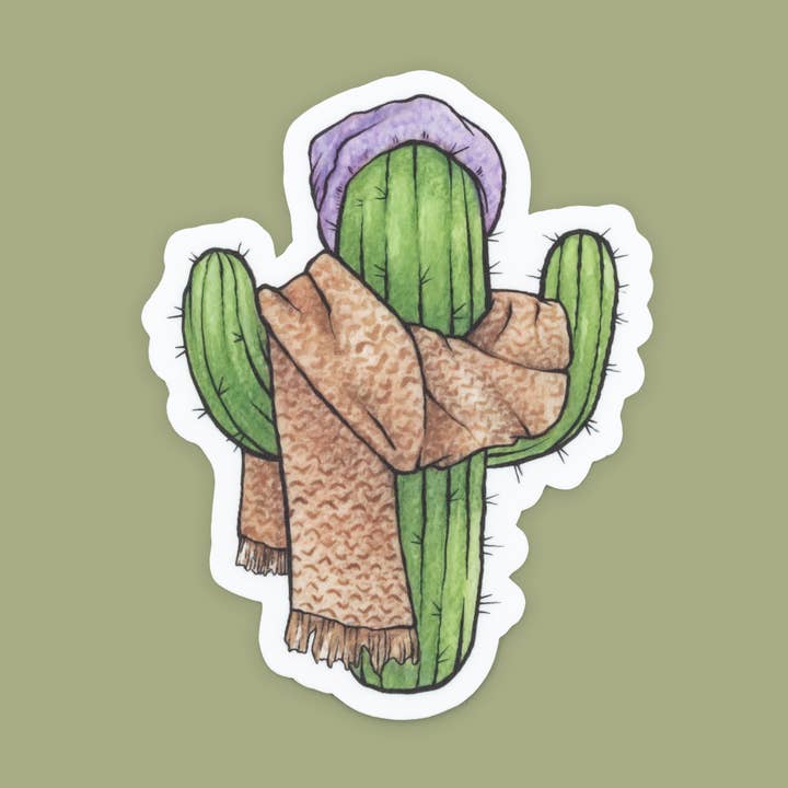 Adesivo fustellato in vinile Cozy Kravitz Saguaro per la vendita all'ingrosso da parte di Cacti Oasis©