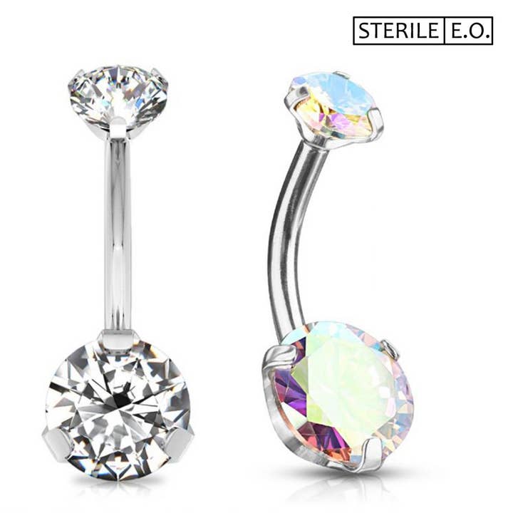 Awaken - Wholesale Belly Ring - Sterile Navel Piercing with Crystal - PDS-064