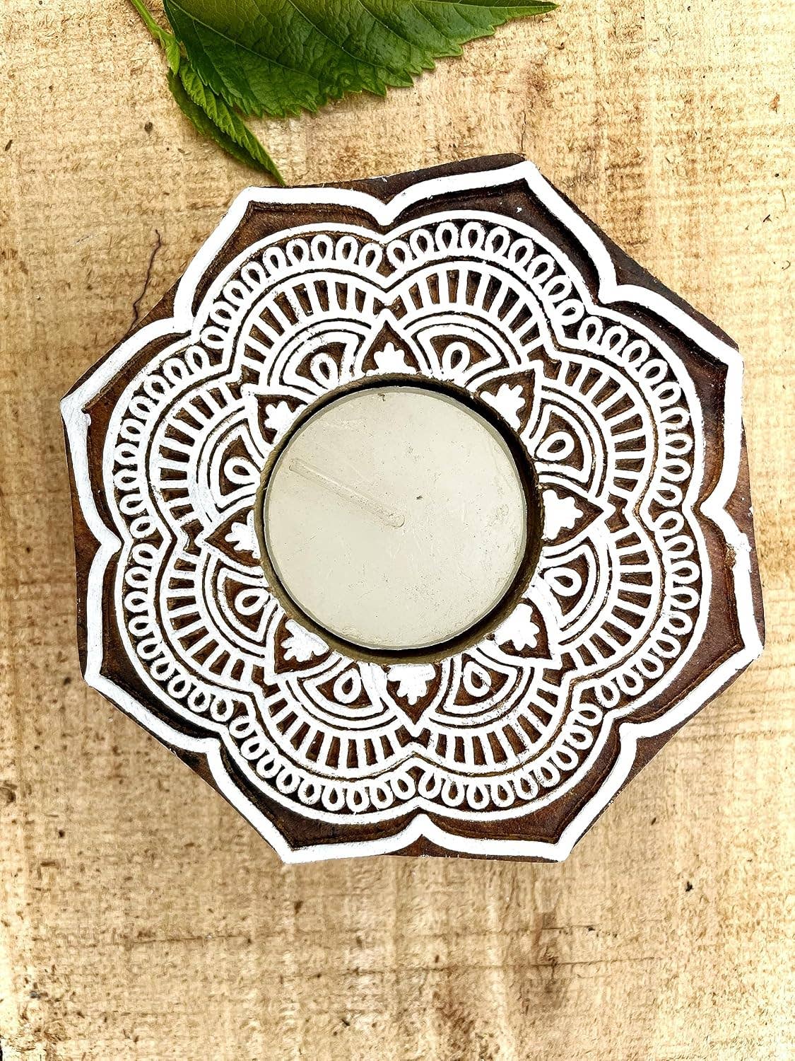 Magnifique Hearts - Wholesale Candle Holder - Handcrafted Wooden Tealight Holder, Mandala Flower Design 43