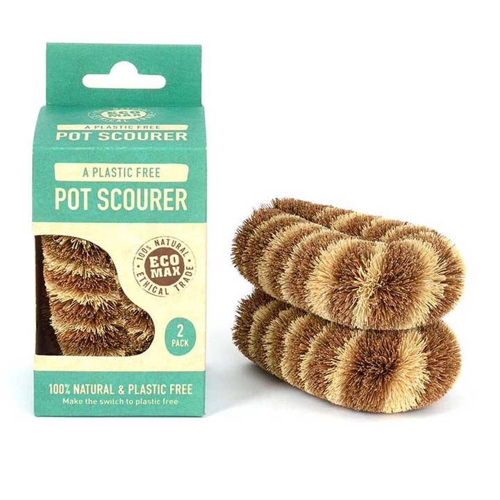 Premium Boxed Pot Scourer (Twin Pack) - 100% Natural and other Purchase Wholesale coconut scourer. Free Returns & Net 60 Terms on Faire trending on Faire.