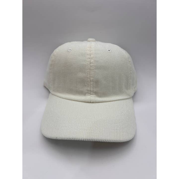 Vibes Hat Company - Wholesale Baseball Cap - Unisex - Vibes Cream Corded Dad Hat | Hat Bar | Blank Caps