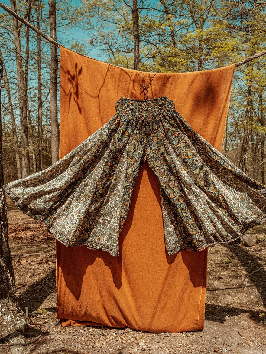 Gardenbelle Shop - Vente Pantalon – femme - Pantalon à jambes larges hippie bohème patchwork, pantalon fluide1