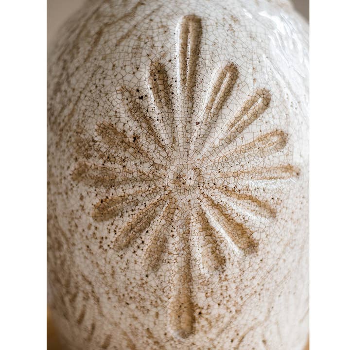 Rustic Reach - Wholesale Vase - Carved Floral Vase in White14