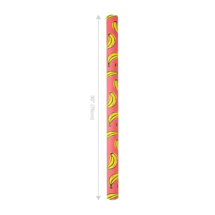 LA Ribbons Wholesale – wholesale Omslagspapper på rulle – 30" x 10' Presentpapper | Banan Rosa/Gul1