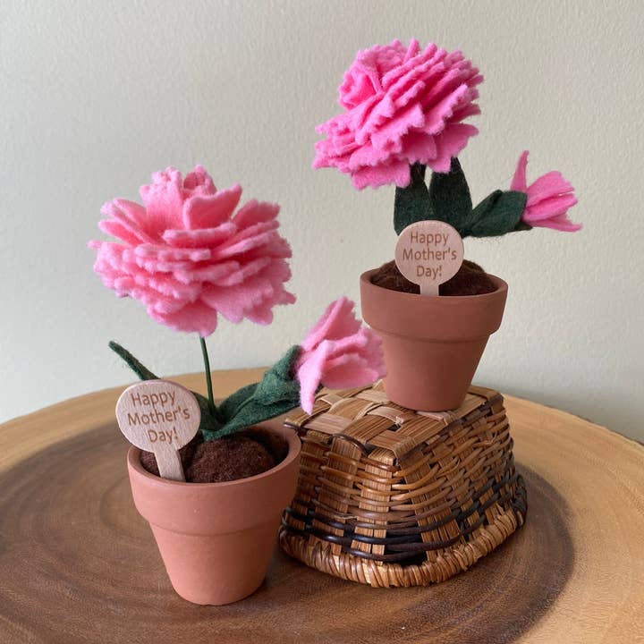 ForgetBKnot - Wholesale Artificial Flowers - Happy Mother’s Day Handmade Felt Flowers w/ Wooden Sign2