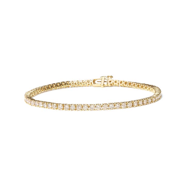 14K Yellow Gold 6.0 Cttw Round Cut Diamond Tennis Bracelet for wholesale by Infinite Jewels