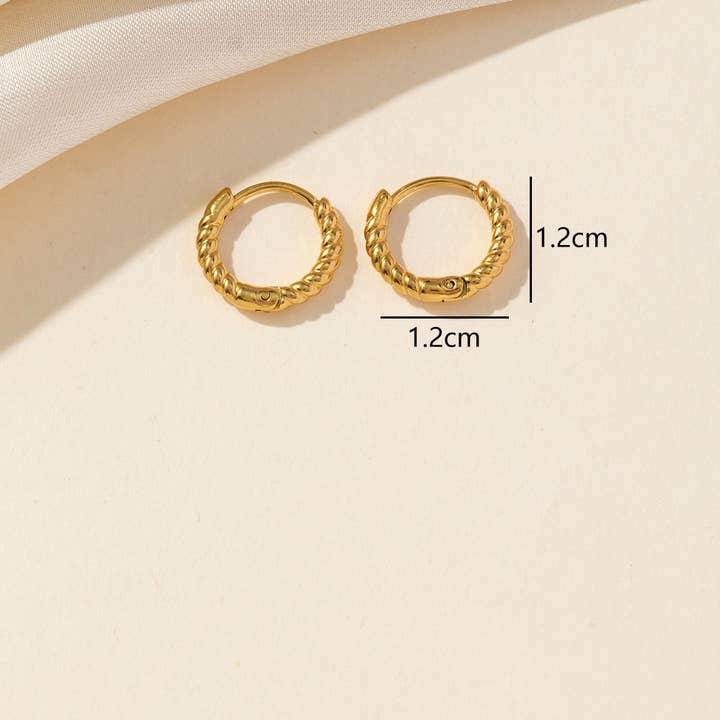 25BOA208 Stainless Steel Creole Earrings for wholesale by Blossom bijoux